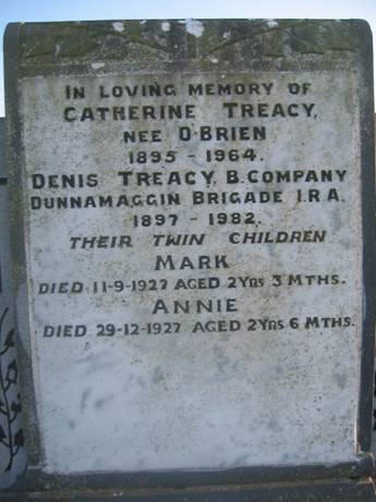 Gravestone Kilmoganny Treacy Denis Raheen