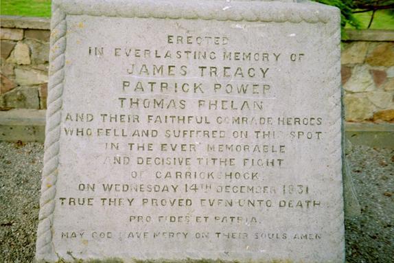 Carrickshock memorial inscription